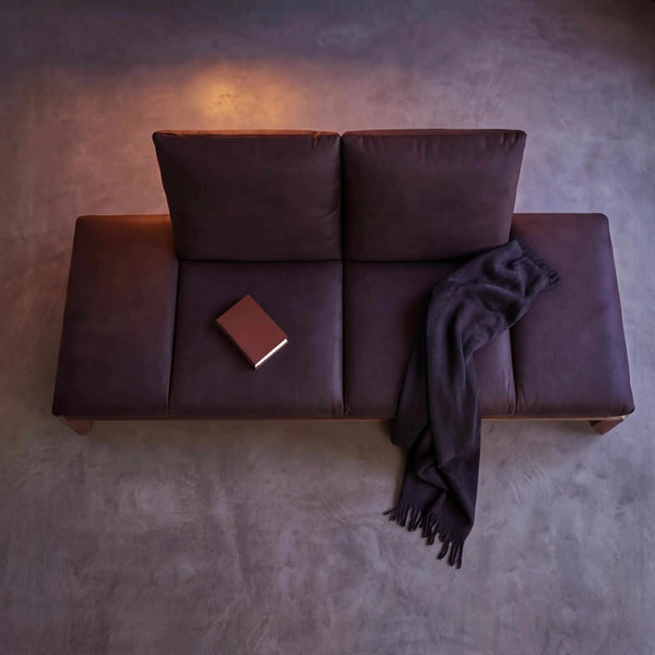 Polstergarnitur Harriet 2-Sitzer modernes Sofa mit verstellbarer Tiefe und Höhe, echt bezogener Rücken für freie Platzierung