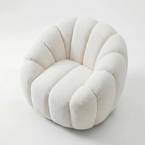 Drehsessel Emma in breitem Stoff SG 300 mit stabilem Holzgestell und schwarzer Kunststofffußstütze