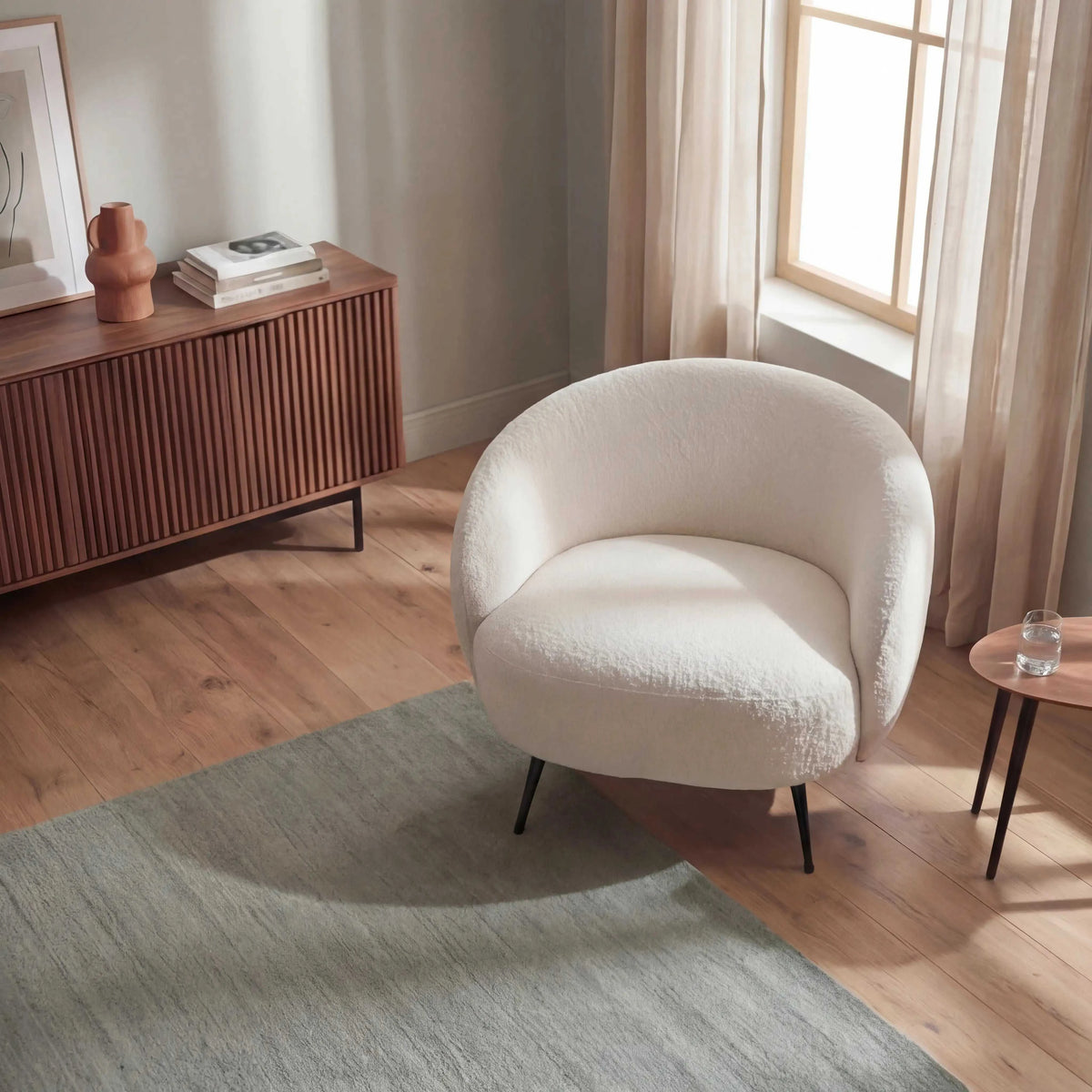 Gutmann New Idea Sessel Stoff beige Metallfüße schwarz 78x78x80 cm