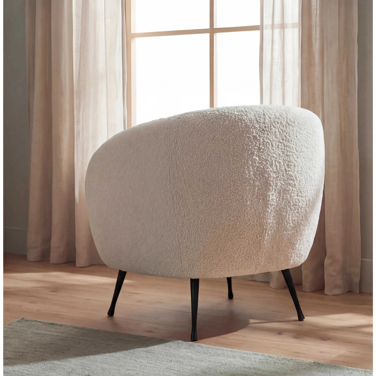 Gutmann New Idea Sessel Stoff beige Metallfüße schwarz 78x78x80 cm