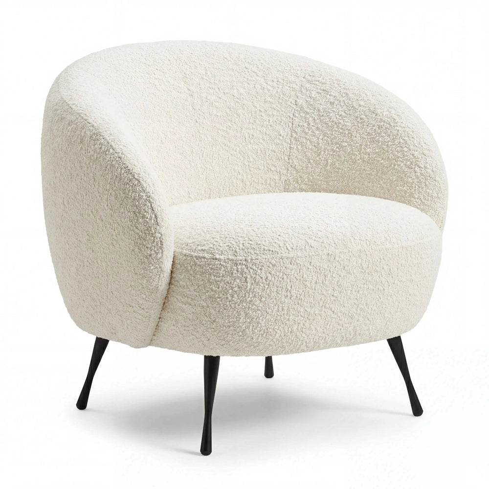 Beiger Sessel New Idea mit schwarzer Metallfüßen und kompakter Größe von Gutmann