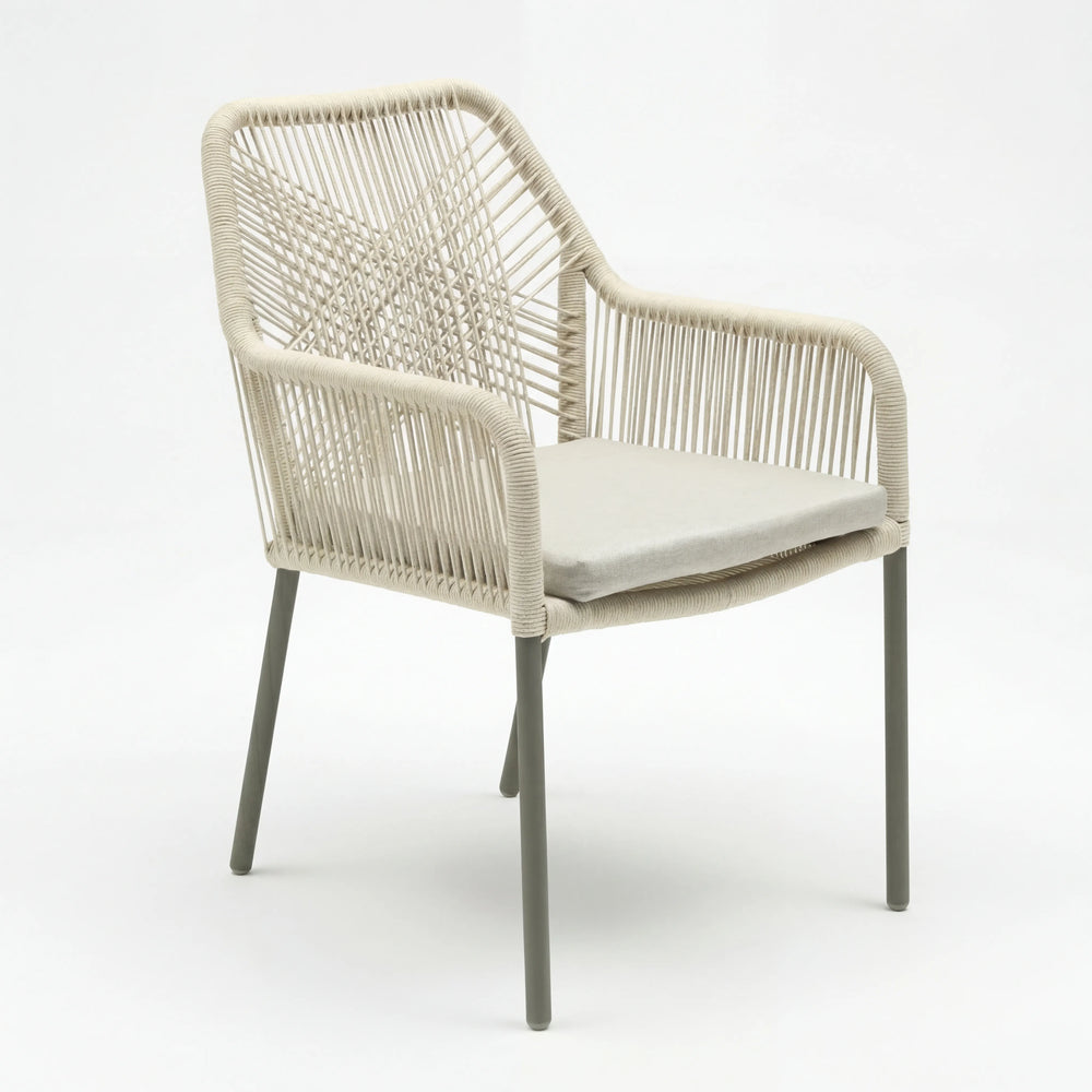 Rope Armlehnstuhl inkl. Sitzkissen in Beige