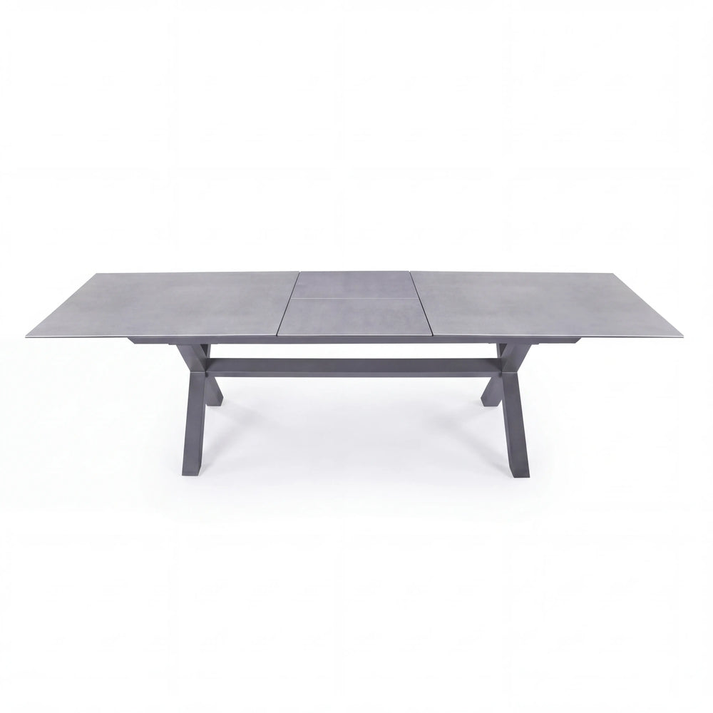 Ausziehtisch aus Glaskeramik in Beton-Optik