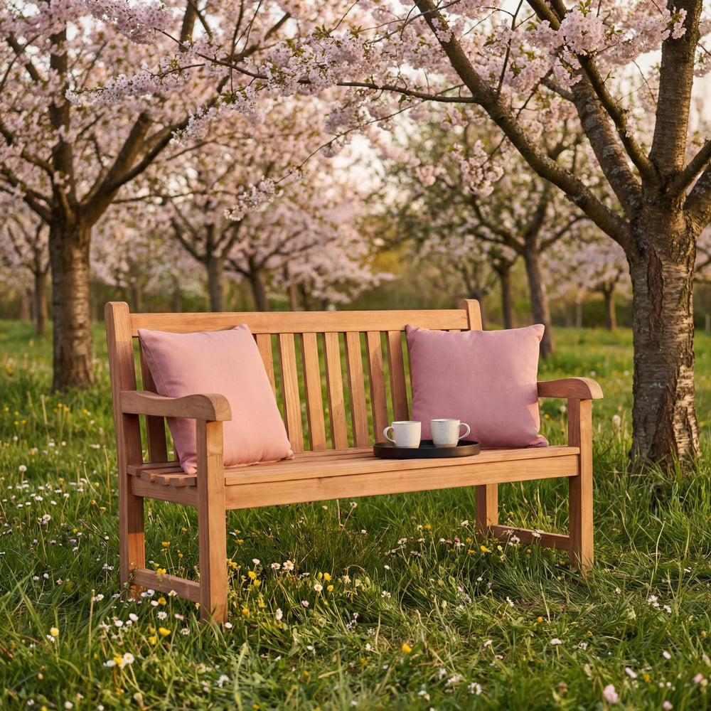 Gartenbank Savannah aus massivem Teakholz für Garten und Terrasse