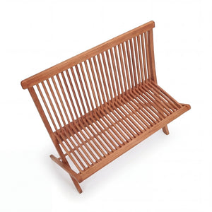 Klappbare Gartenbank Savannah aus massivem Teakholz für Terrasse und Garten