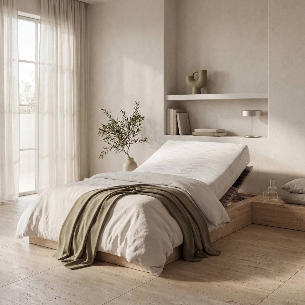 Taschenfederkern-Matratze 90x200 cm mit Lattenrost Set Paradiso H2 für punktgenaue Stützung und hohe Atmungsaktivität