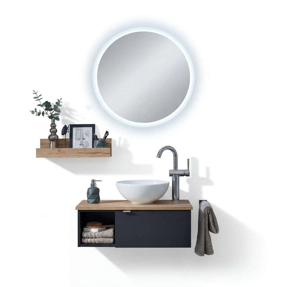 Badprogramm Caserta 6915 von Pelipal in Schilfgrün Matt mit Waschtisch, Unterschrank, Spiegel und LED-Beleuchtung