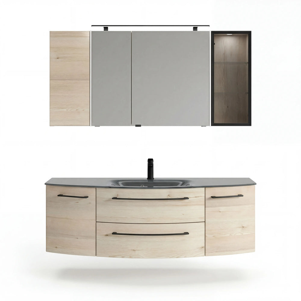 Badprogramm Caserta 7005 von Pelipal mit Glaswaschtisch und Schränken