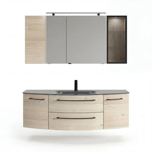 Badprogramm Caserta 7005 von Pelipal mit Glaswaschtisch und Wandschrank