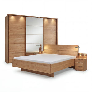 Schlafzimmer Mimosa Komplett-Set mit Kleiderschrank, Komfort-Bett und zwei Nachtkonsolen von Wiemann