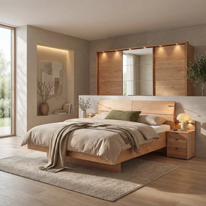 Schlafzimmer Mimosa Komplett-Set mit Kleiderschrank, Komfort-Bett und zwei Nachtkonsolen von Wiemann