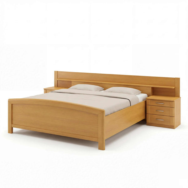 Schlafzimmer San Remo Komplett-Set mit Holzbett, Kleiderschrank und Nachtkonsolen