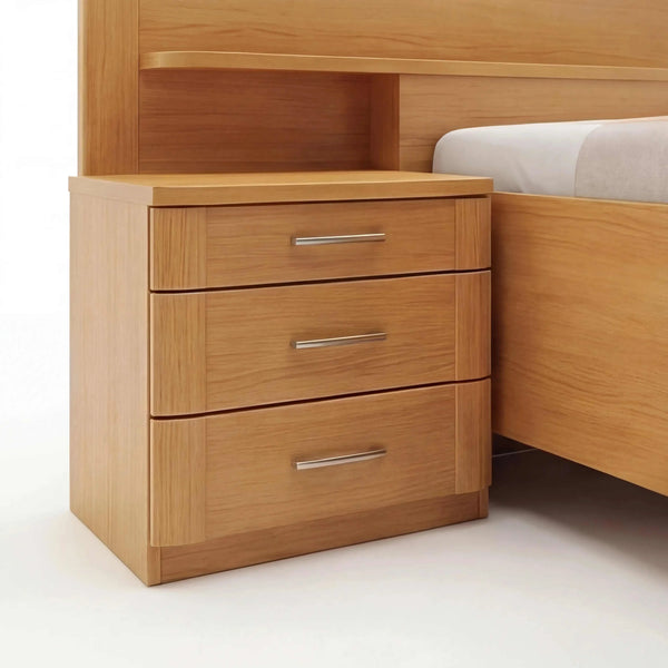 Schlafzimmer San Remo Komplett-Set mit Holzbett, Kleiderschrank und Nachtkonsolen in natürlichem Design