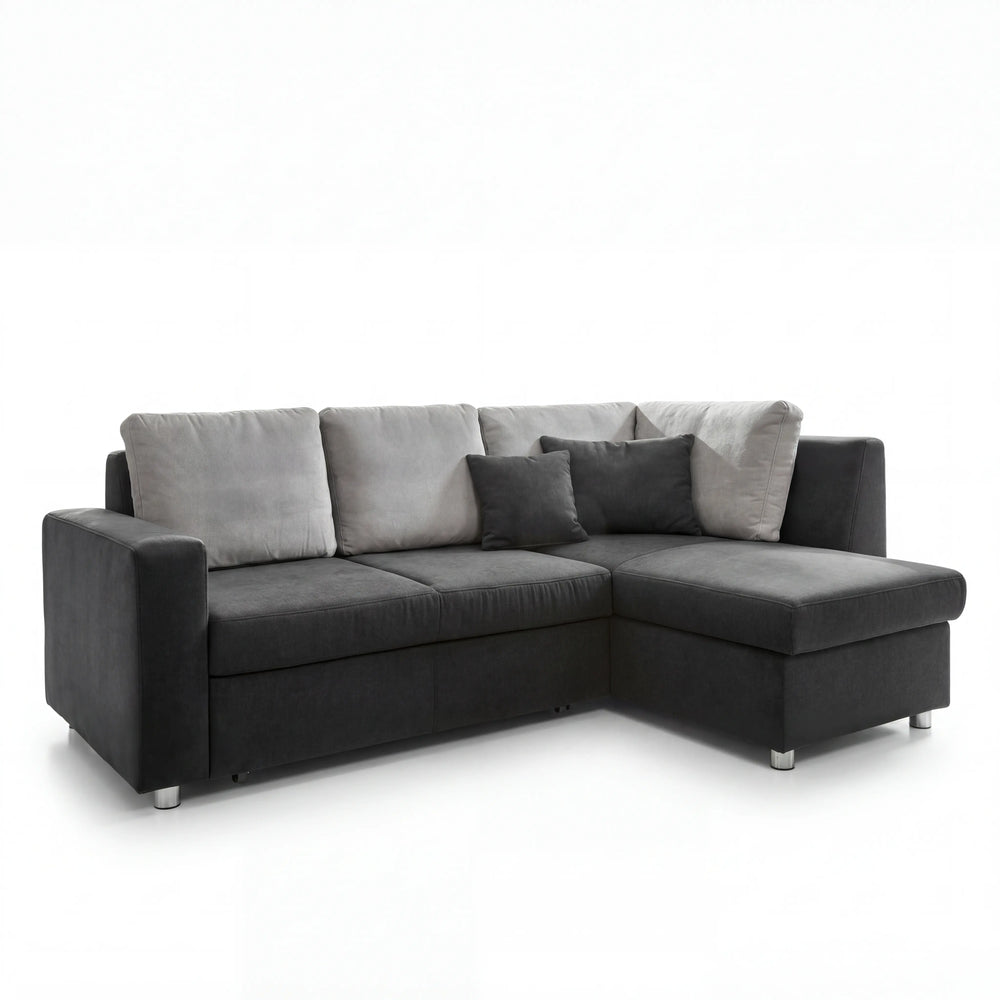 Funktionssofa, Inigio, Ecksofa mit Bettauszug, Grau