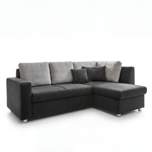 Funktionssofa, Inigio, Ecksofa mit Bettauszug, Grau
