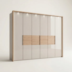 Drehtürenschrank inkl. Zusatzausstattung, Verona, 6-türig, 300x216x58 cm