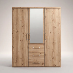 Drehtürenschrank inkl. Zusatzausstattung, Evea, 3-türig, 151x197x60 cm
