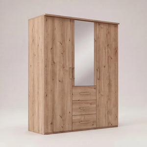 Drehtürenschrank inkl. Zusatzausstattung, Evea, 3-türig, 151x197x60 cm