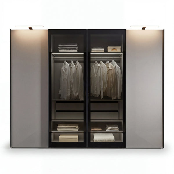 Schwebetürenschrank inkl. Zusatzausstattung, Dubai, 4-türig, 300x236x67 cm