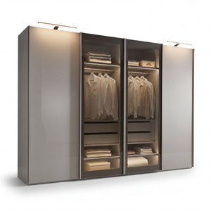 Schwebetürenschrank inkl. Zusatzausstattung, Dubai, 4-türig, 300x236x67 cm