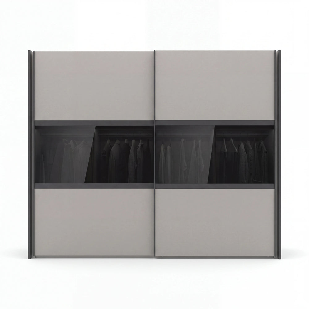 Schwebetürenschrank inkl. Zusatzausstattung, Split, 2-türig, 300x236x67 cm
