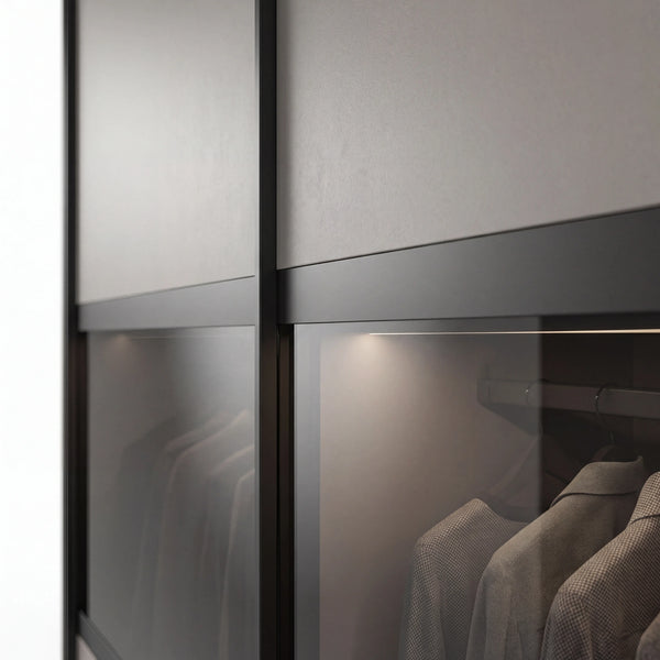 Schwebetürenschrank inkl. Zusatzausstattung, Split, 2-türig, 300x236x67 cm