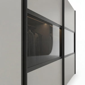 Schwebetürenschrank inkl. Zusatzausstattung, Split, 2-türig, 300x236x67 cm