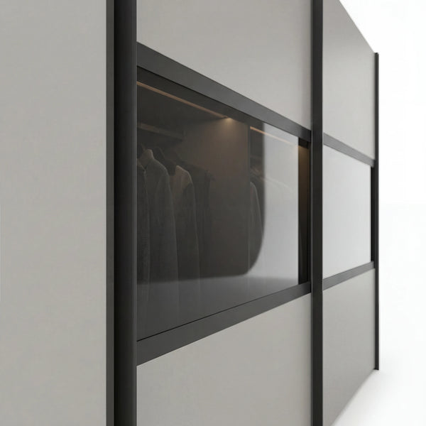 Schwebetürenschrank inkl. Zusatzausstattung, Split, 2-türig, 300x236x67 cm