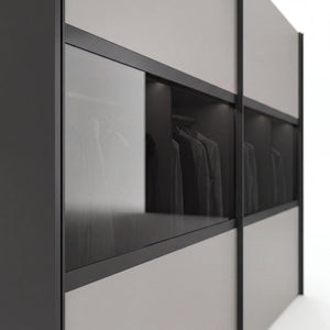 Schwebetürenschrank inkl. Zusatzausstattung, Split, 2-türig, 300x236x67 cm