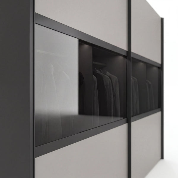 Schwebetürenschrank inkl. Zusatzausstattung, Split, 2-türig, 300x236x67 cm