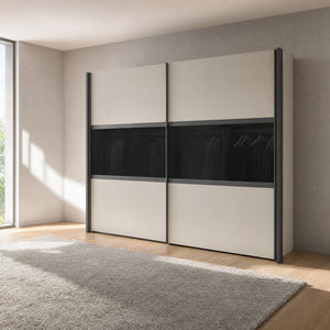 Schwebetürenschrank inkl. Zusatzausstattung, Split, 2-türig, 300x236x67 cm