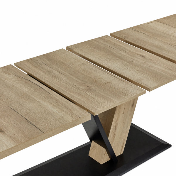 Säulenesstisch, Nanto, 150(210)x95 cm