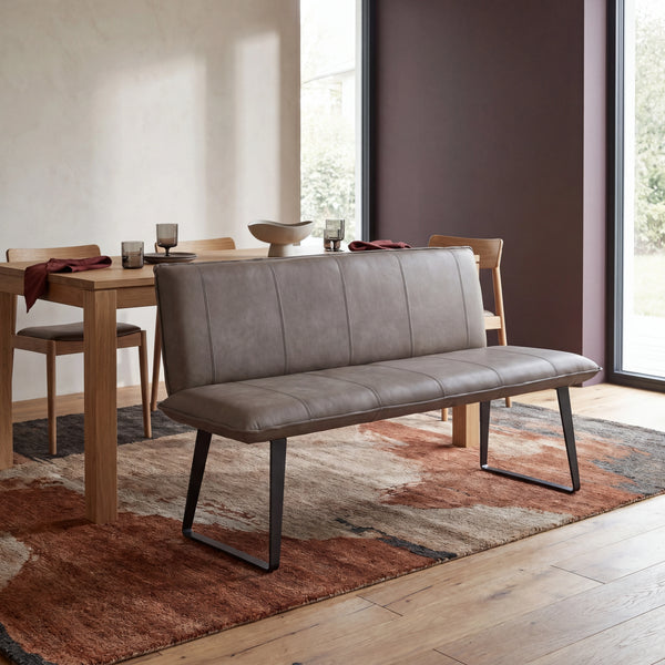 Design-Einzelbank, Solo, Microfaser Gavin silver