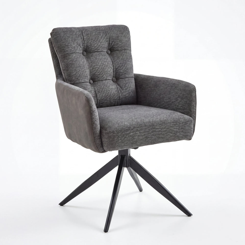 Polsterstuhl, Ella, Microfaser Cowboy grey