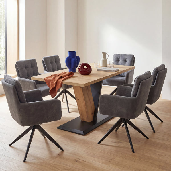 Polsterstuhl, Ella, Microfaser Cowboy grey