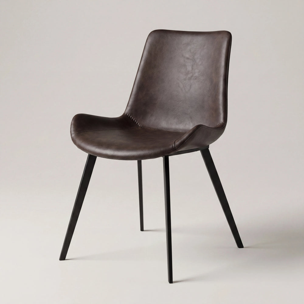 Stuhl aus Kunstleder vintage grau