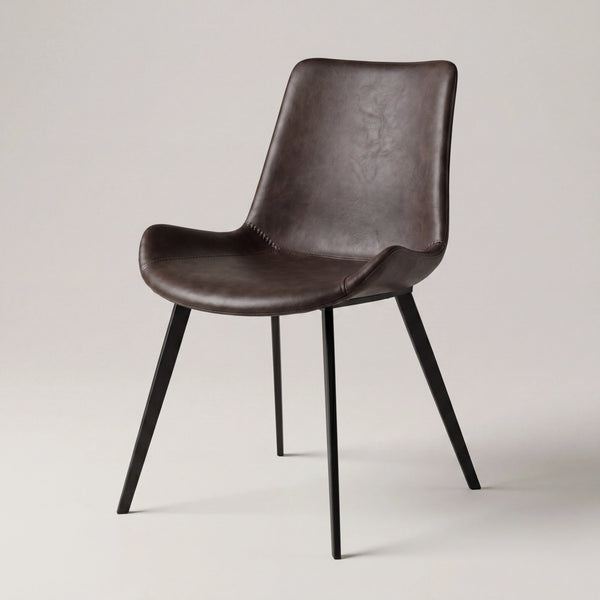 Stuhl aus Kunstleder vintage grau