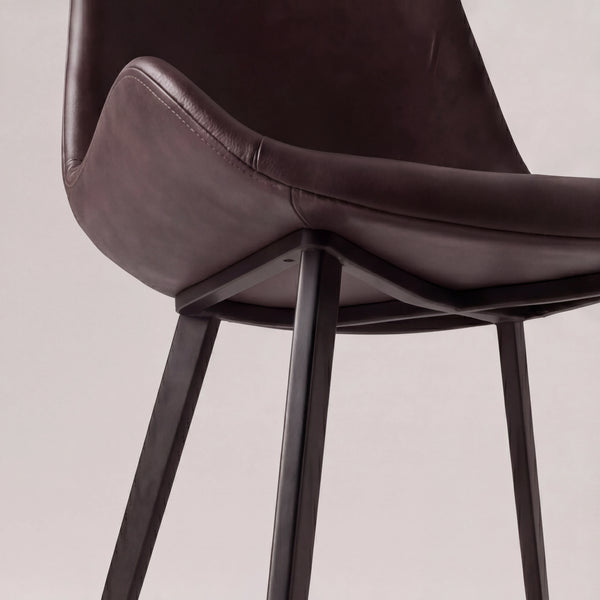 Stuhl aus Kunstleder vintage grau