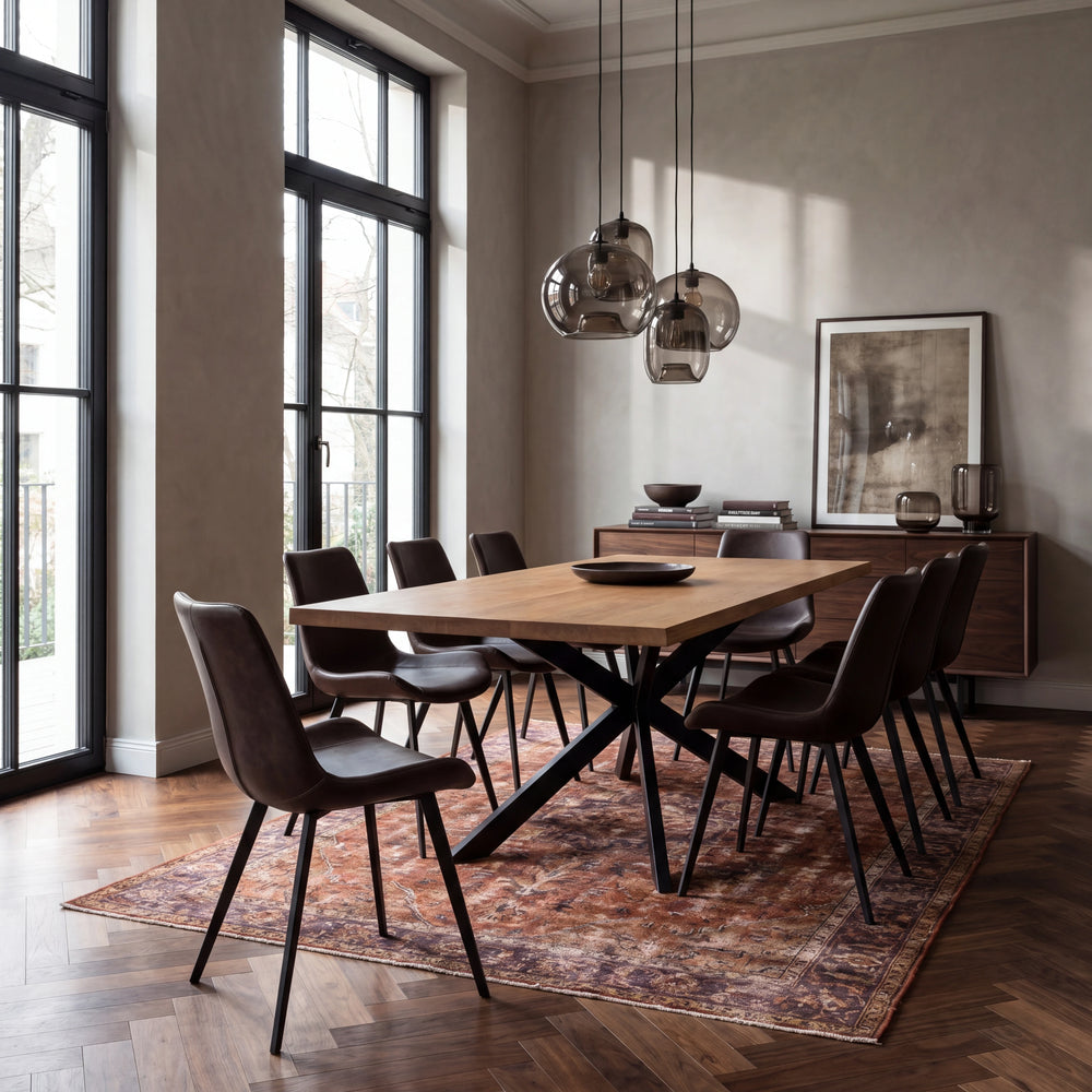Stuhl aus Kunstleder vintage grau