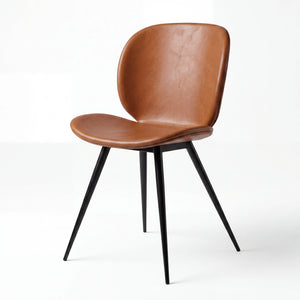 Stuhl aus Kunstleder in vintage Hellbraun