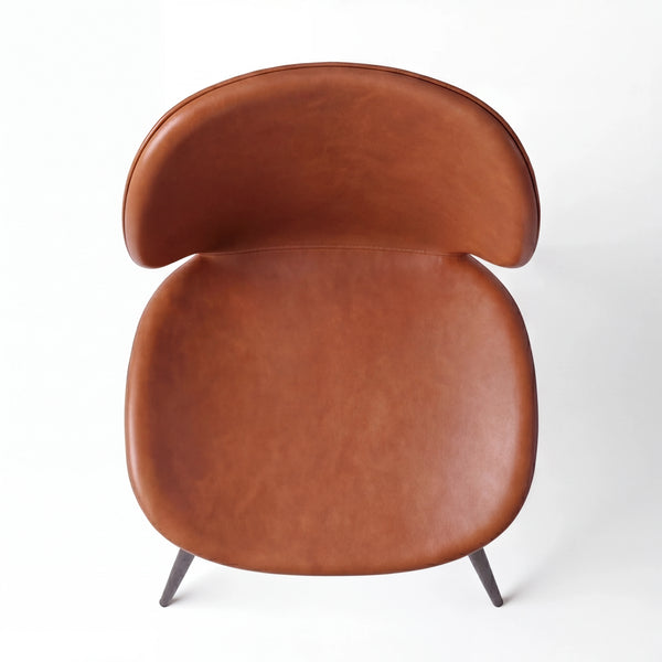 Stuhl aus Kunstleder in vintage Hellbraun