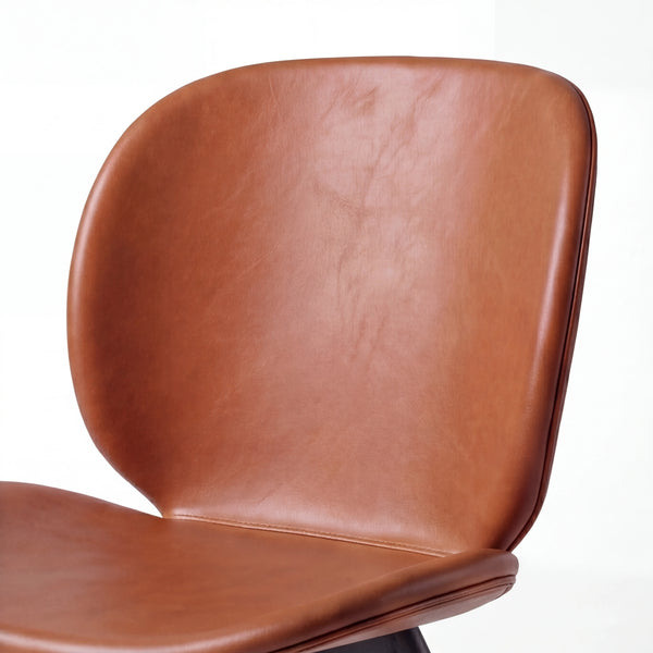 Stuhl aus Kunstleder in vintage Hellbraun