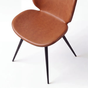 Stuhl aus Kunstleder in vintage Hellbraun