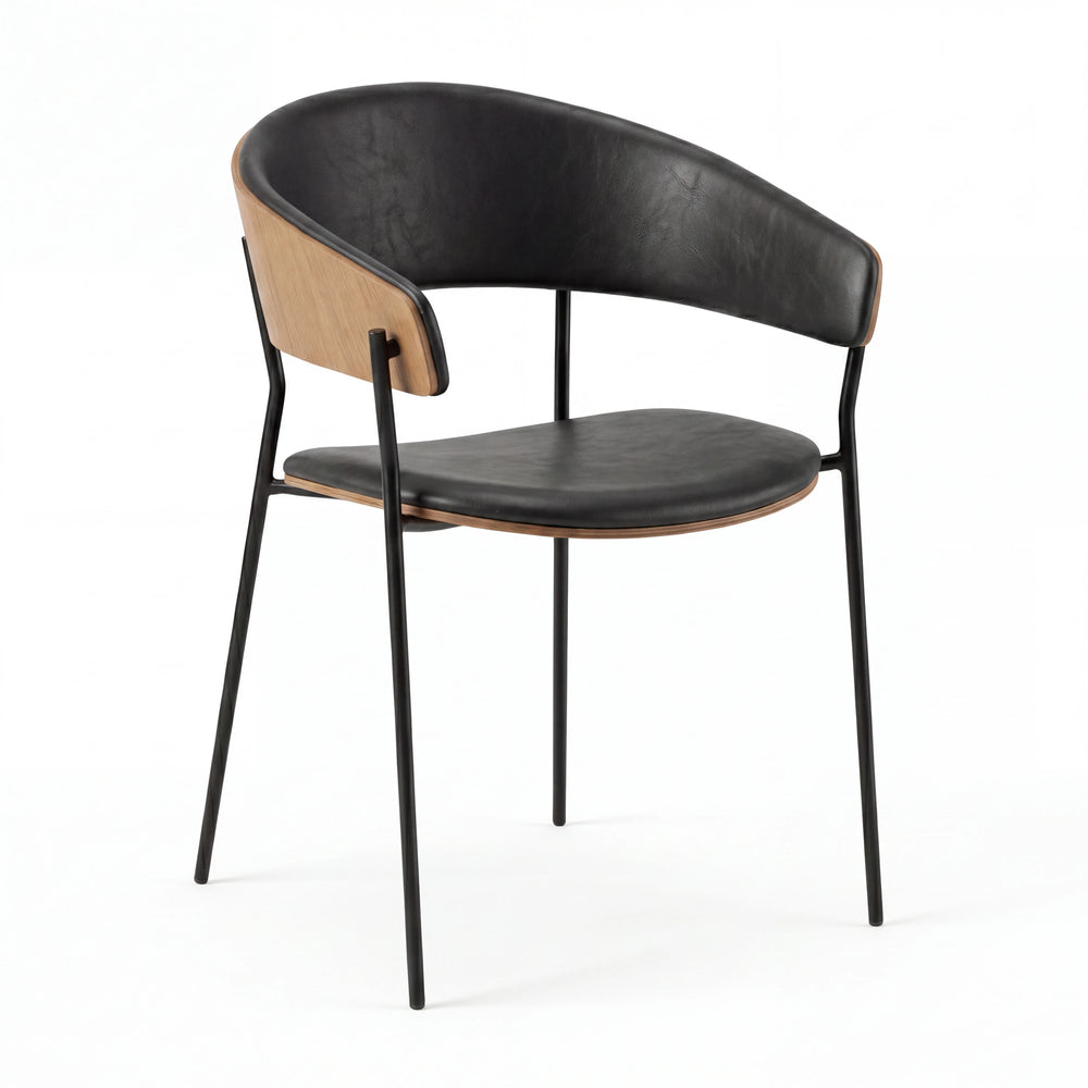 Stuhl, Crib, Kunstleder raven schwarz faux