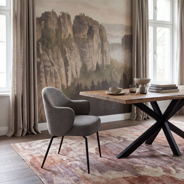 Stuhl inkl. Drehfunktion, Bae, pebble earth bouclé