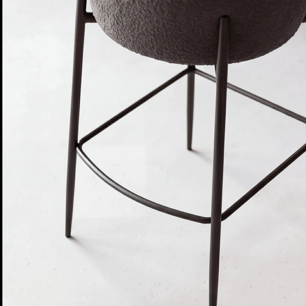 Thekenstuhl, Orbit, stone Pres Bouclé (anthrazit)