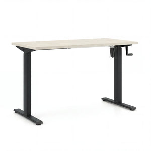 Schreibtisch höhenverstellbar Elisa, 140x70 cm, Acacia Light schwarz