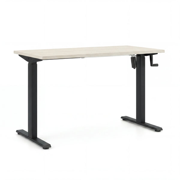 Schreibtisch höhenverstellbar Elisa, 140x70 cm, Acacia Light schwarz