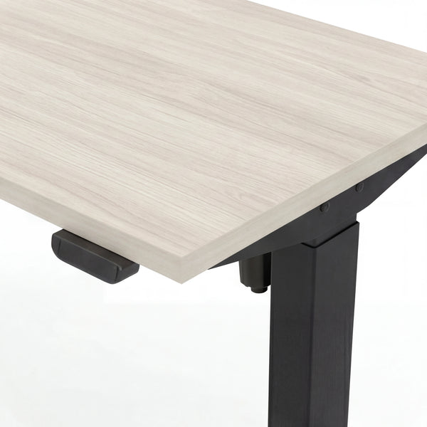 Schreibtisch höhenverstellbar Elisa, 140x70 cm, Acacia Light schwarz