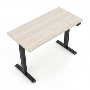 Schreibtisch höhenverstellbar Elisa, 140x70 cm, Acacia Light schwarz